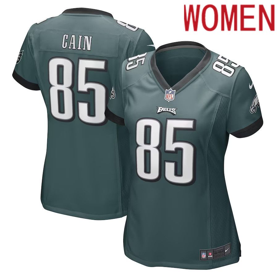 Women Philadelphia Eagles 85 Deon Cain Nike Midnight Green Game Player NFL Jersey